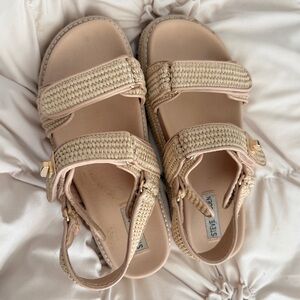 Steve Madden Tan Woven Strap Sandals
